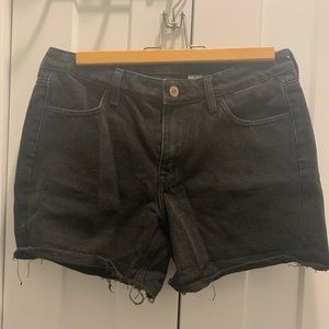 Black denim shorts